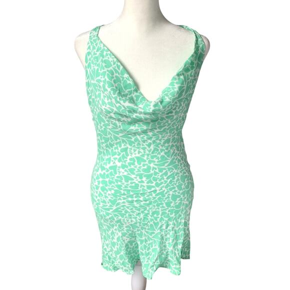 NWT Mint Green Heart Cowl Halter Summer Dress99 - Picture 1 of 14
